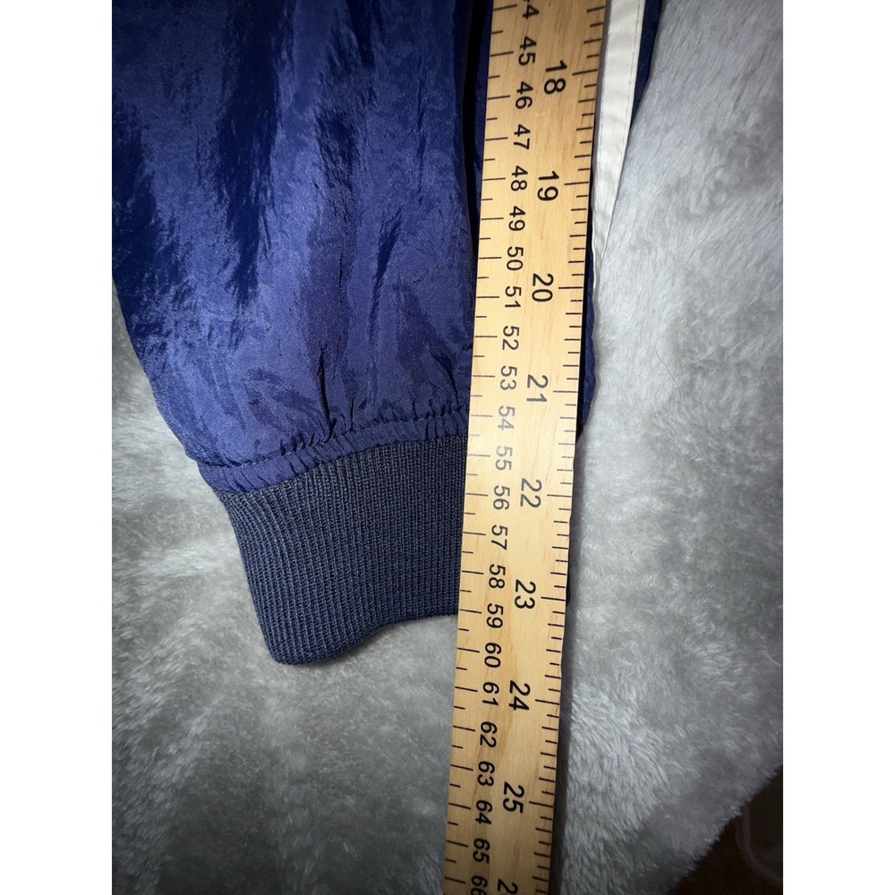 Adidas Windbreaker Jacket Navy Blue White Stripes Men's Size Large Vintage 90s - Picture 11 of 12